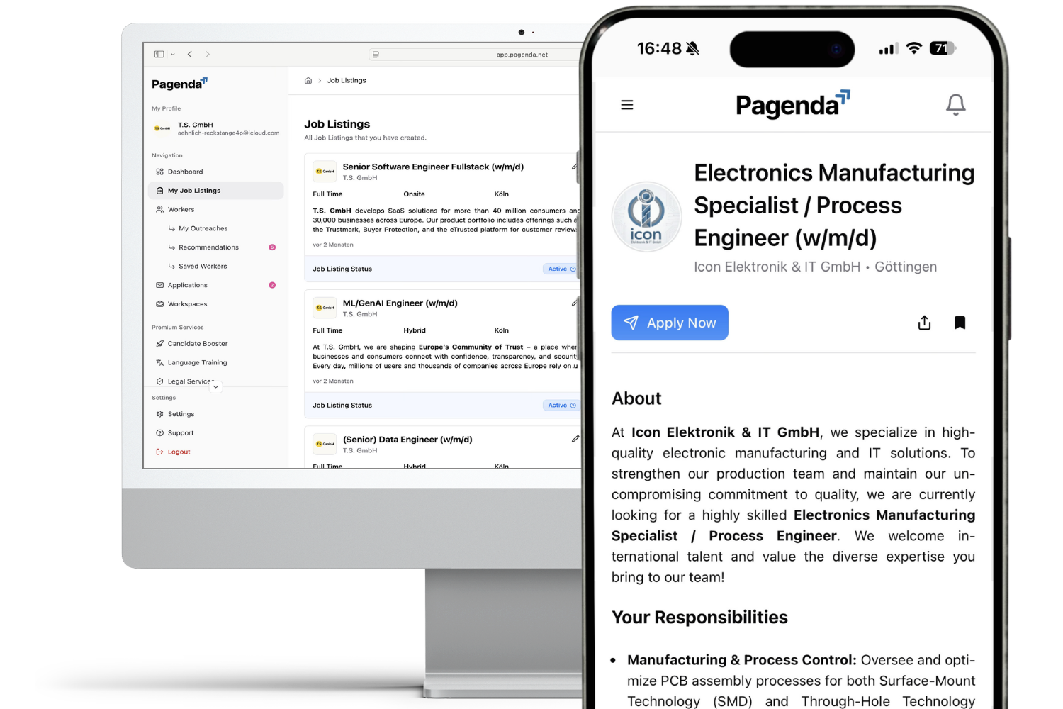 Defining requirements and posting job advertisement visual